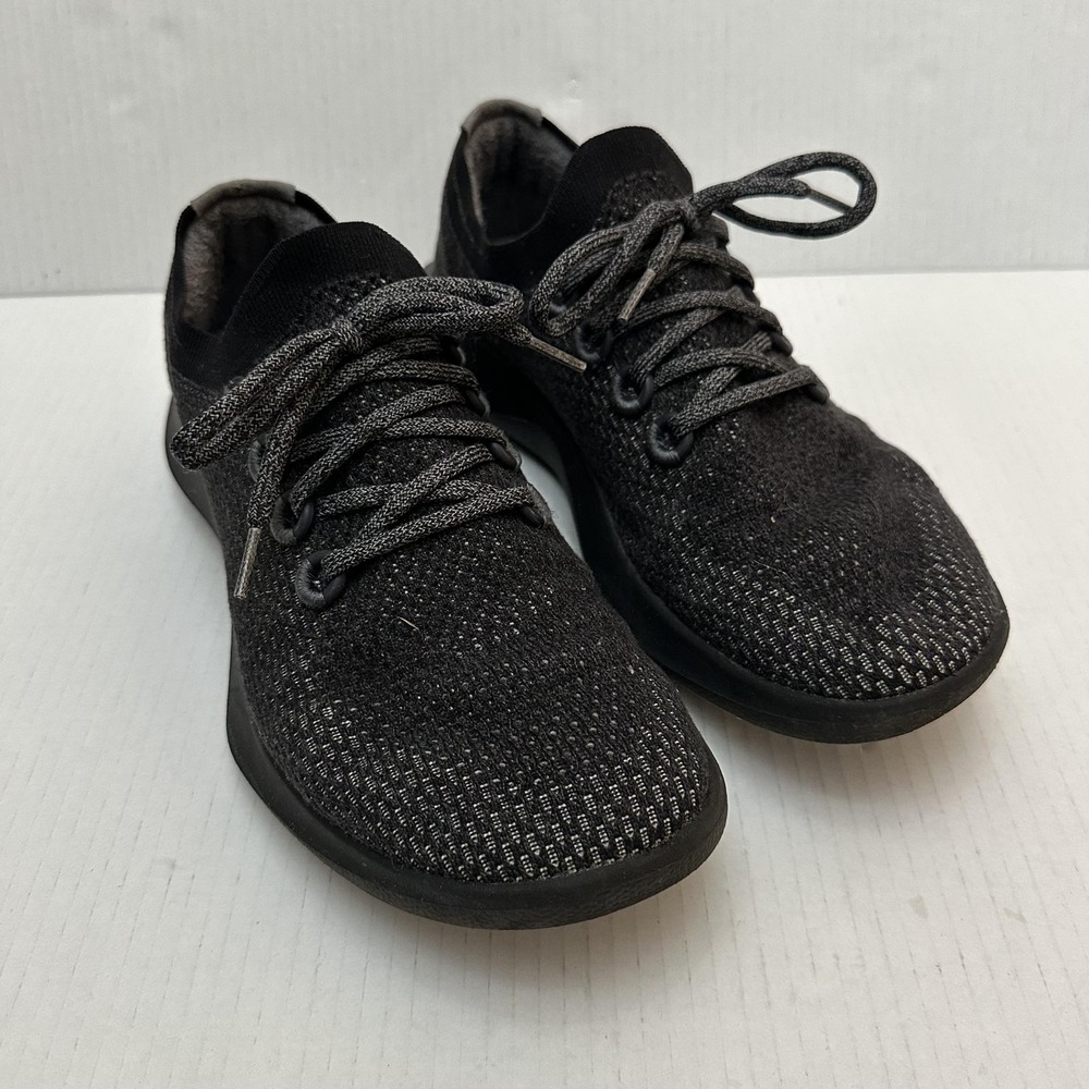 Allbirds Tree Dashers Shoes Mens 10* Black Gray Knit Running Athletic Sneakers